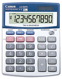 CALCULATOR, CANON LS-100TS, 10 DIGIT, BASIC, FINANCIAL MAIN